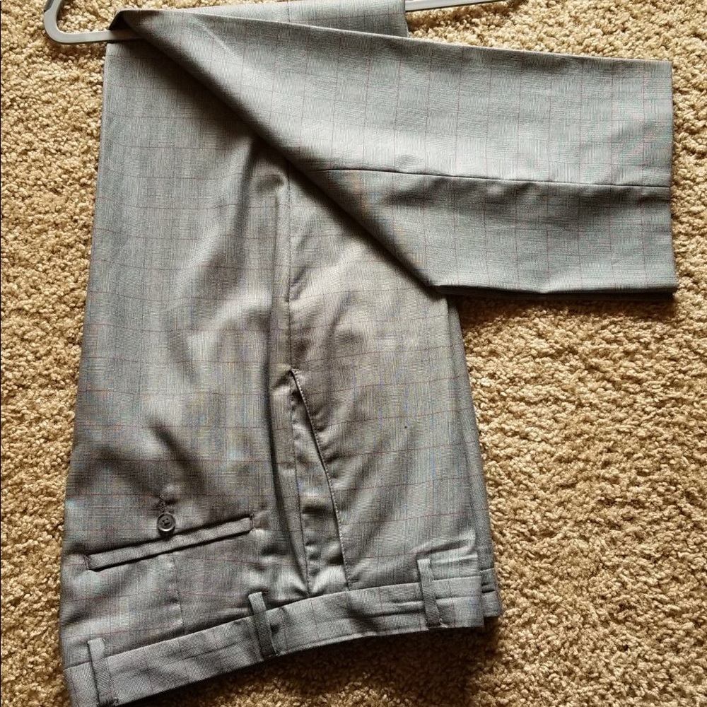 Gray dress pants made by a Haggar company